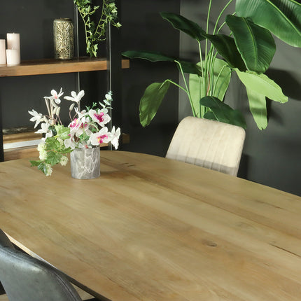 Eettafel Austin deens ovaal 180cm lichtbruin mangohout