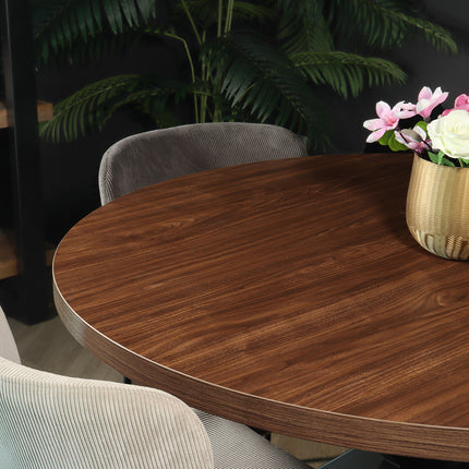 Eettafel Sanne rond 120cm bruin melamine
