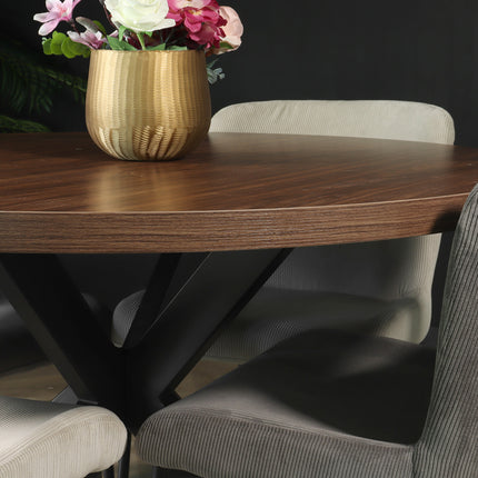 Eettafel Sanne rond 120cm bruin melamine