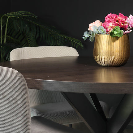 Eettafel Sanne rond 120cm donker walnoot melamine
