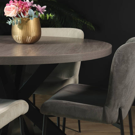 Eettafel Sanne rond 120cm grijs melamine