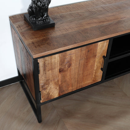 Tv meubel bruin mangohout 130cm Liv