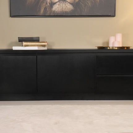 Tv meubel zwart melamine 180cm Cassie