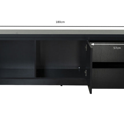 Tv meubel zwart melamine 180cm Cassie