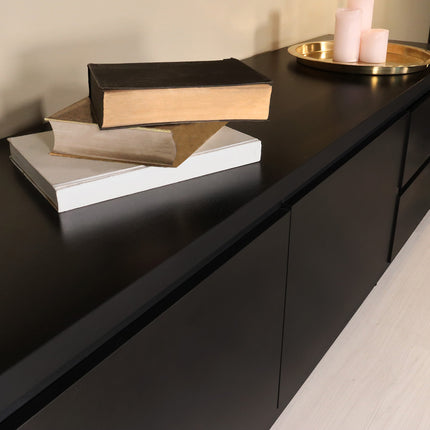 Tv meubel zwart melamine 180cm Cassie