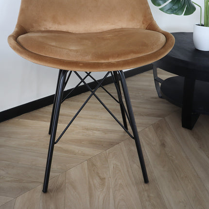 Eetkamerstoel bruin velvet Viga