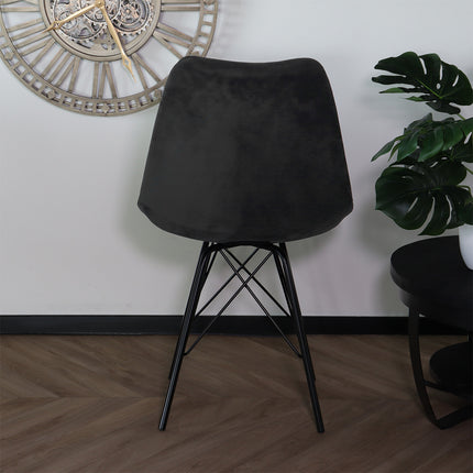 Eetkamerstoel zwart velvet Viga