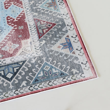 Vloerkleed grijs rood 200x350cm