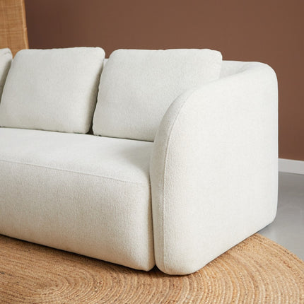 Hoekbank Cloud creme polyester 285cm links