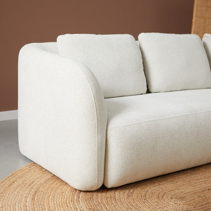 Hoekbank Cloud creme polyester 285cm rechts