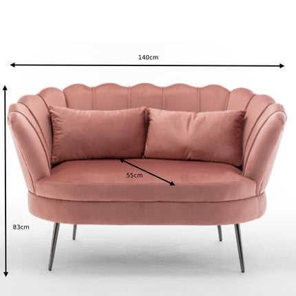 Zitbank oud roze velvet 140cm Anna