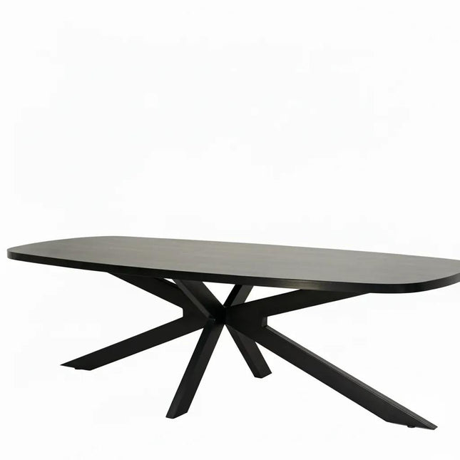 Eettafel Leco deens ovaal 240cm zwart melamine