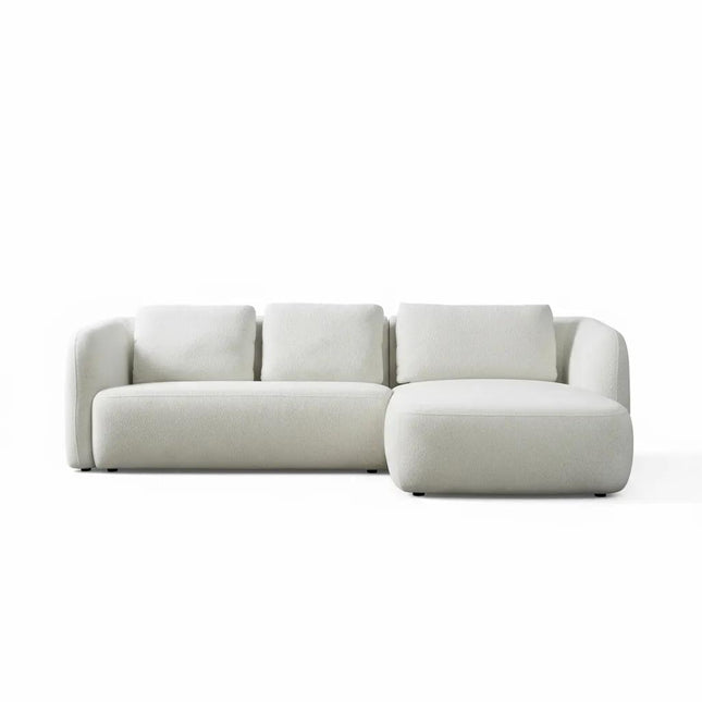 Hoekbank Cloud creme polyester 285cm rechts