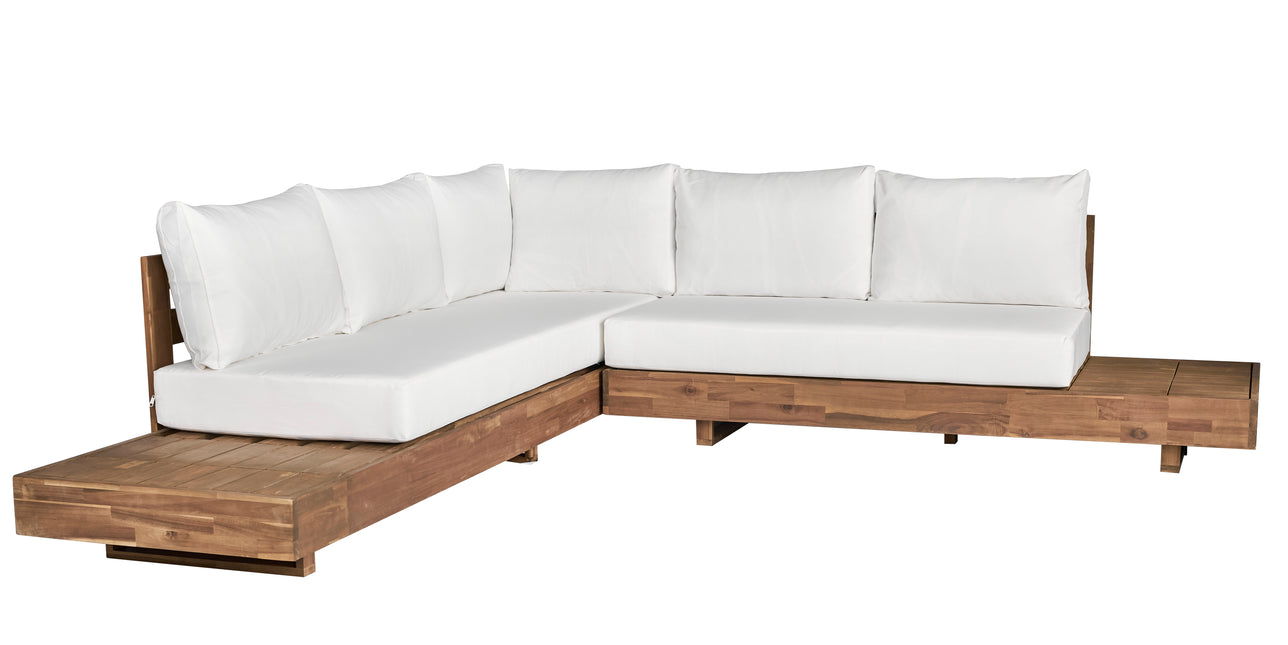 Loungebank tuin set Donna wit acaciahout 248cm met tafel