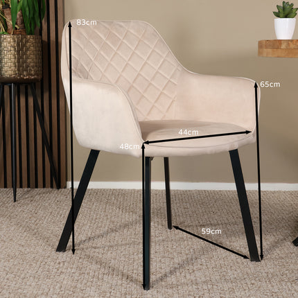 Eetkamerstoel zand velvet Yurgan