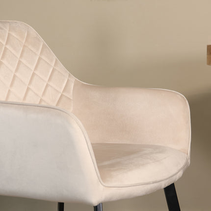 SET DEAL 6 stuks: Eetkamerstoel zand velvet Yurgan