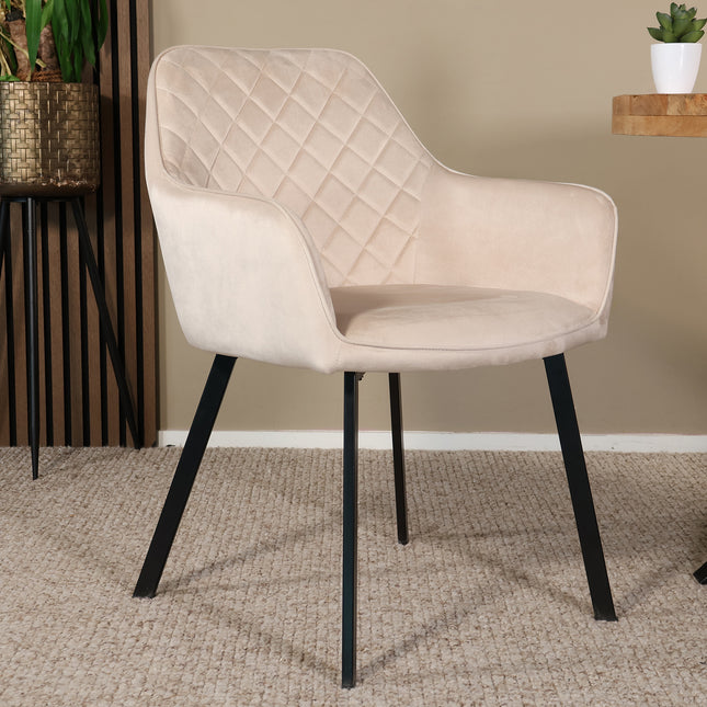 Eetkamerstoel zand velvet Yurgan