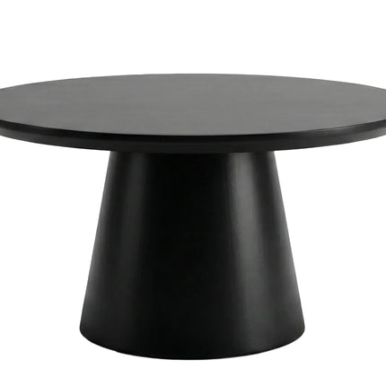 Salontafel Japandi rond zwart mangohout 80cm Remi