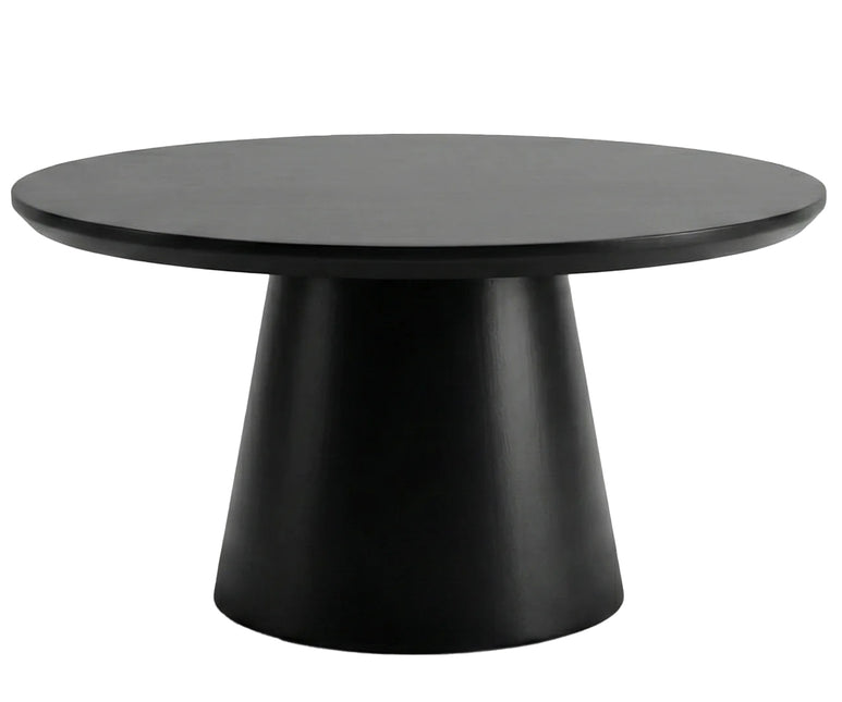 Salontafel Japandi rond zwart mangohout 80cm Remi