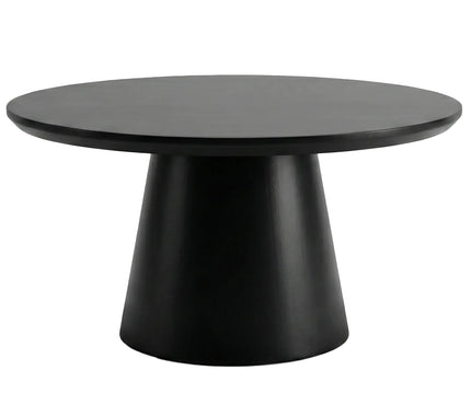 Salontafel Japandi rond zwart mangohout 80cm Remi