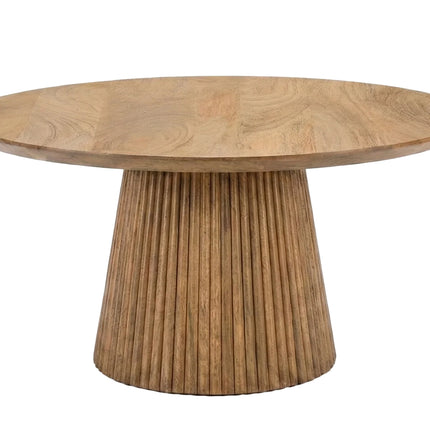 Salontafel Japandi rond lichtbruin mangohout 80cm Kimi