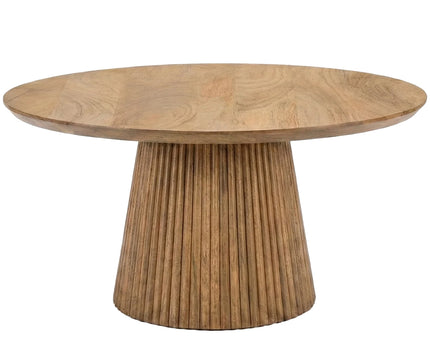 Salontafel Japandi rond lichtbruin mangohout 80cm Kimi