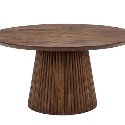 Salontafel Japandi rond walnoot mangohout 80cm Kimi
