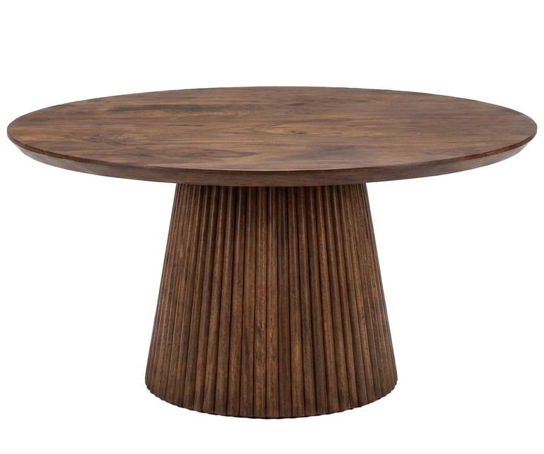 Salontafel Japandi rond walnoot mangohout 80cm Kimi