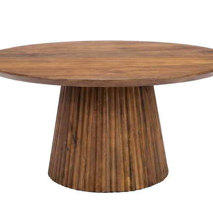 Salontafel Japandi rond bruin mangohout 80cm Kimi