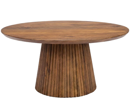 Salontafel Japandi rond bruin mangohout 80cm Kimi