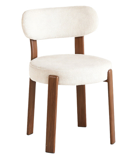 SET DEAL 4 stuks: Eetkamerstoel Japandi beige Yaren walnoot