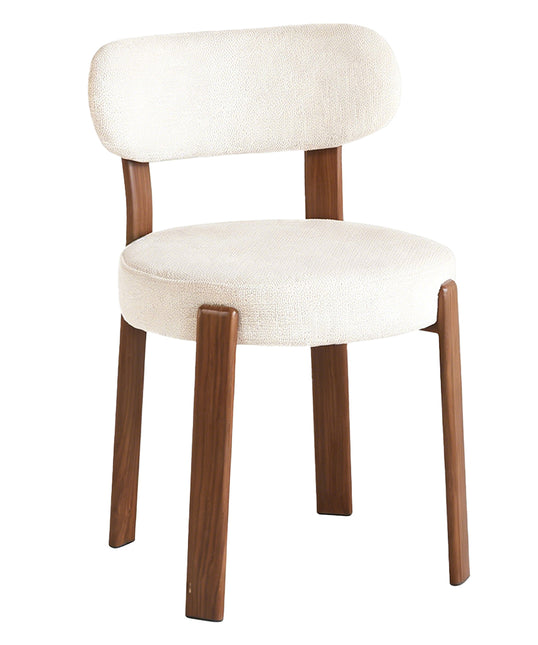 Eetkamerstoel Japandi beige Yaren walnoot