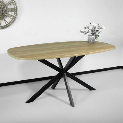 Eettafel Deens ovaal 160cm lichtbruin Hero ovale eettafel