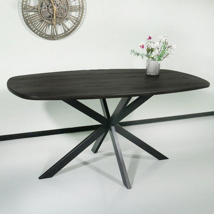 Eettafel Deens ovaal 160cm zwart Hero ovale eettafel