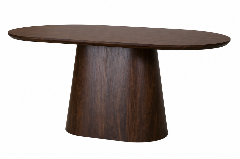 Eettafel Japandi ovaal Saga 160cm walnoot MDF
