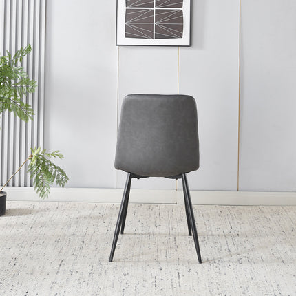 SET DEAL 6 stuks: Eetkamerstoel antraciet kunstleder Catoo