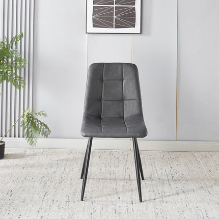 SET DEAL 6 stuks: Eetkamerstoel antraciet kunstleder Catoo