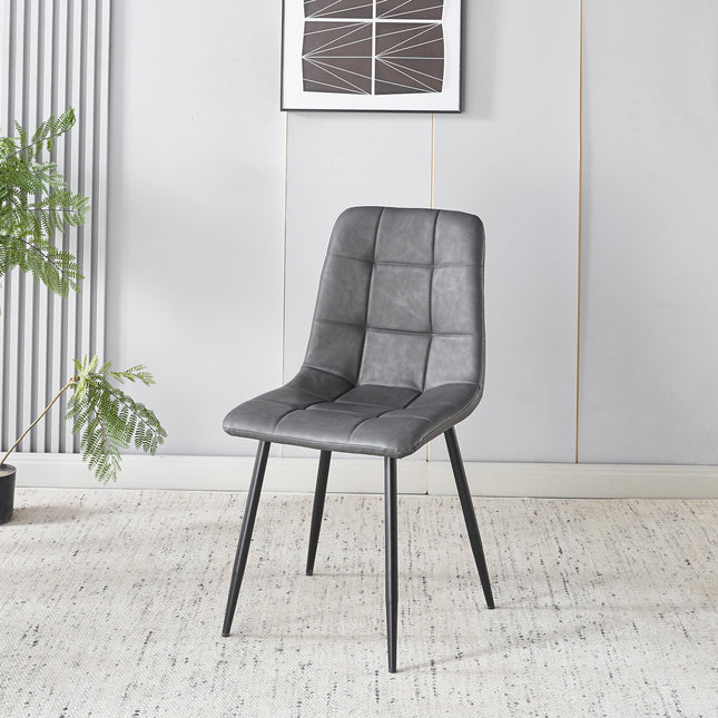 SET DEAL 6 stuks: Eetkamerstoel antraciet kunstleder Catoo