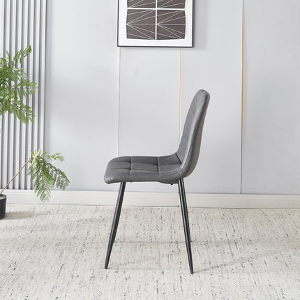 SET DEAL 6 stuks: Eetkamerstoel antraciet kunstleder Catoo