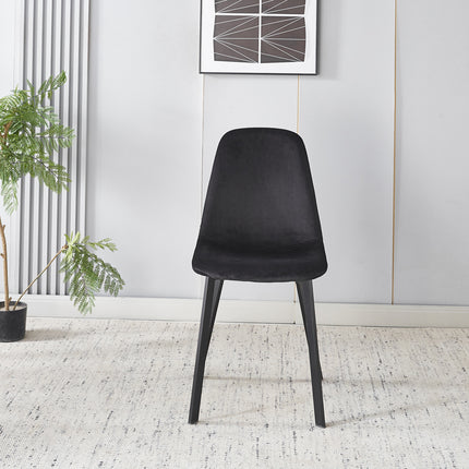 SET DEAL: 6 Eetkamerstoelen zwart velvet Simpy