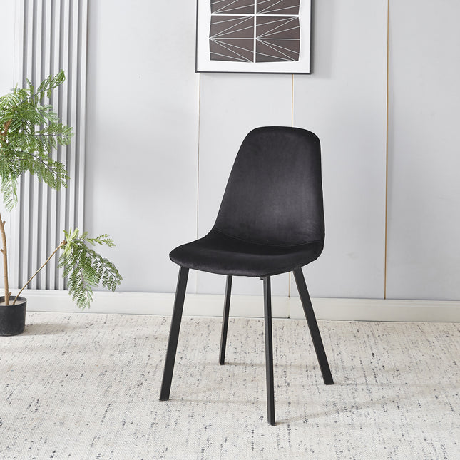 SET DEAL: 4 Eetkamerstoelen zwart velvet Simpy