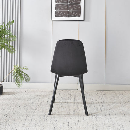 SET DEAL: 6 Eetkamerstoelen zwart velvet Simpy