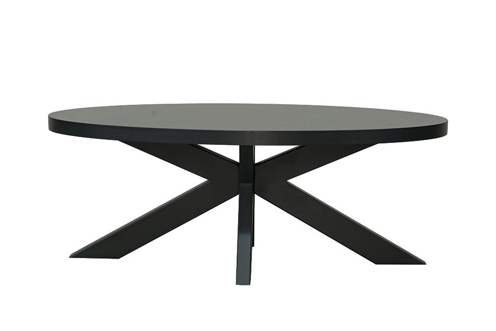 Salontafel ovaal melamine zwart Denzel 120cm