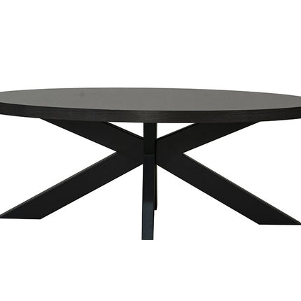 Salontafel ovaal melamine eiken zwart Denzel 120cm