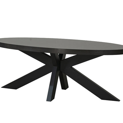 Salontafel ovaal melamine eiken zwart Denzel 120cm