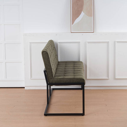 Eetkamerbank Vito 200cm donkergroen microvezel