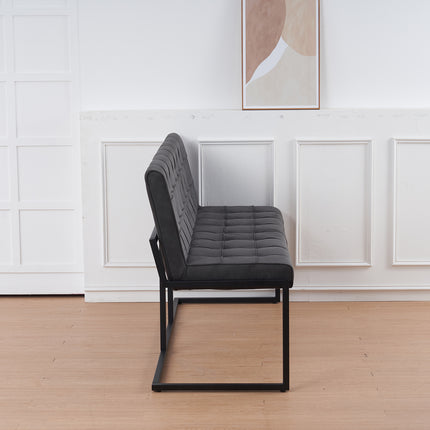 Eetkamerbank Vito 160cm zwart microvezel