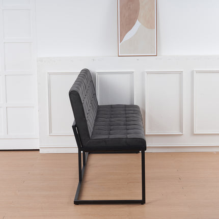 Eetkamerbank Vito 180cm zwart microvezel