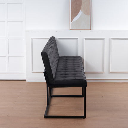 Eetkamerbank Vito 220cm zwart microvezel