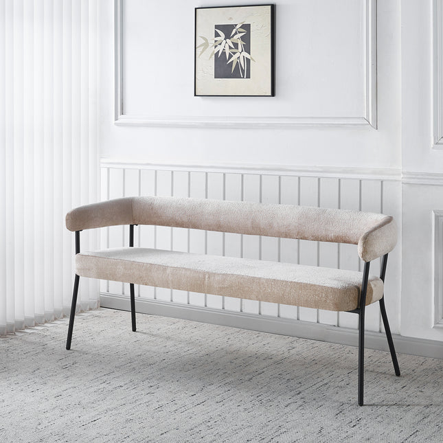 Eetkamerbank Meggie 160cm beige chenille